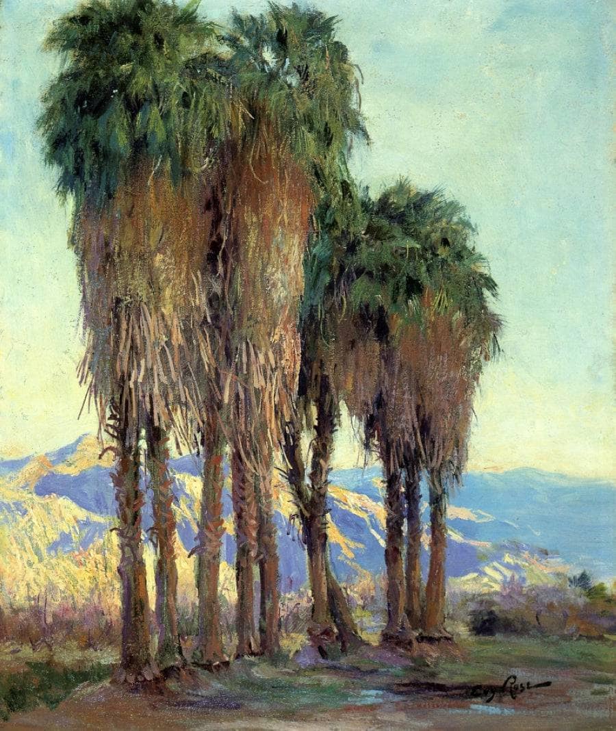 Palms by Guy Rose — hand-painted botanical oil painting reproduction on canvas