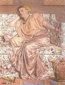 Pansies by Albert Joseph Moore — female oil painting wall art, Academicism
