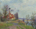 Paper Mill at Port Marly by Gustave Loiseau — hand-painted architectural oil painting reproduction on canvas