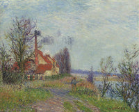 Paper Mill at Port Marly by Gustave Loiseau — hand-painted architectural oil painting reproduction on canvas