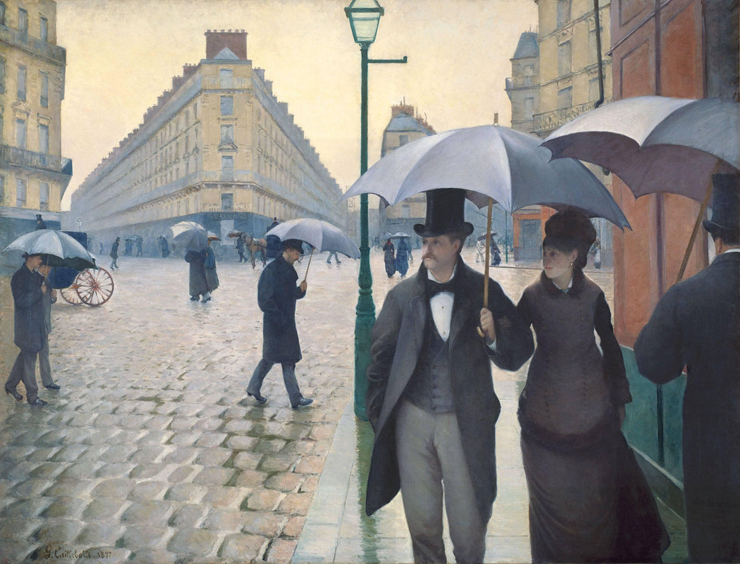 Paris, a Rainy Day by Gustave Caillebotte — hand-painted botanical oil painting reproduction on canvas