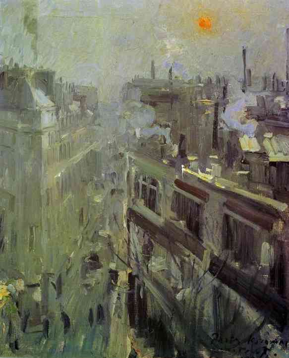 Paris by Konstantin Korovin — hand-painted architectural oil painting reproduction on canvas