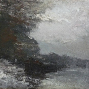 Paris, la Seine sous la Neige