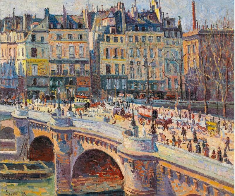 Paris, Le Pont-neuf Et Le Quai Conti by Maximilien Luce — hand-painted architectural oil painting reproduction on canvas
