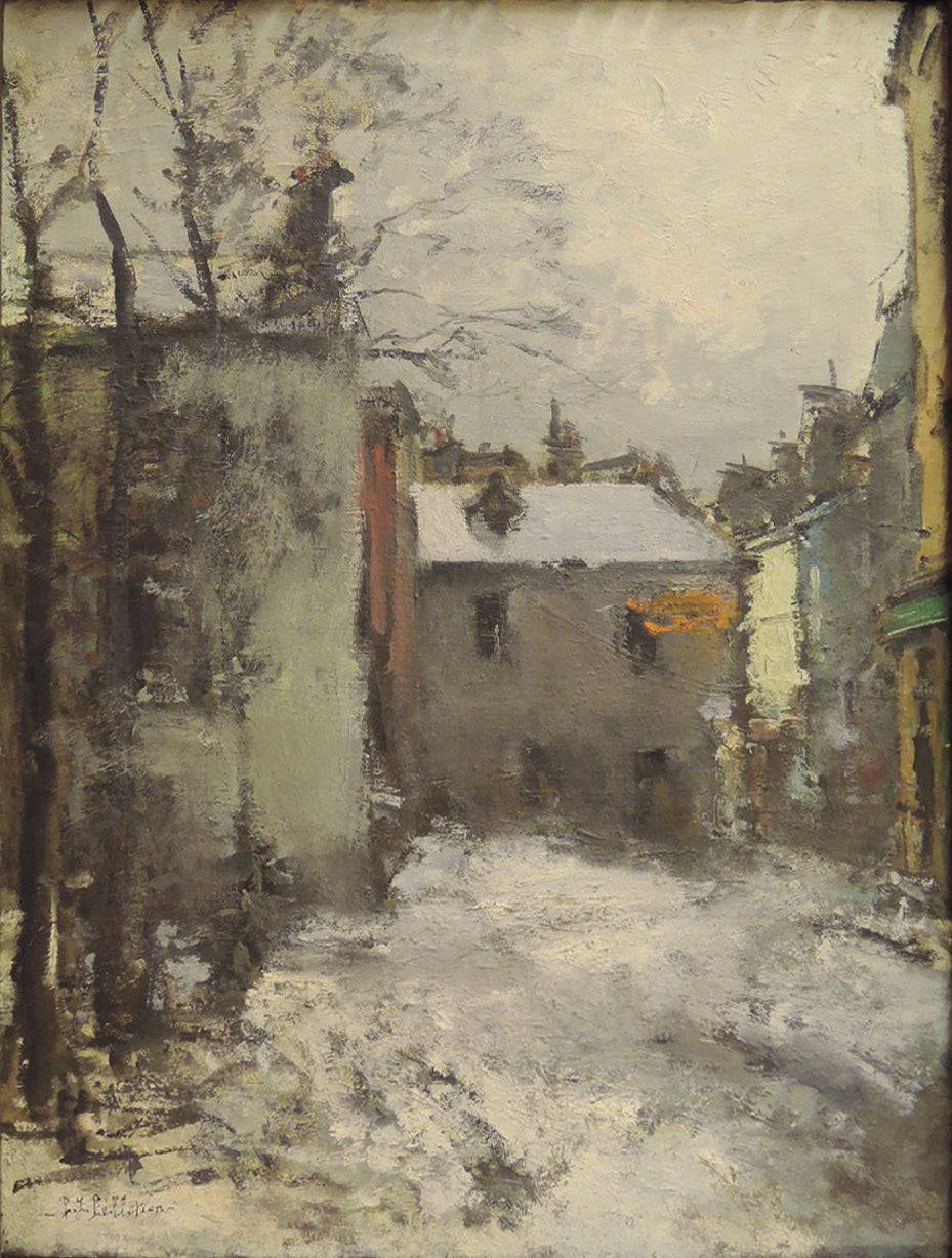 Paris, Montmartre, la Place du Tertre, l'hiver - Pierre-Jacques Pelletier