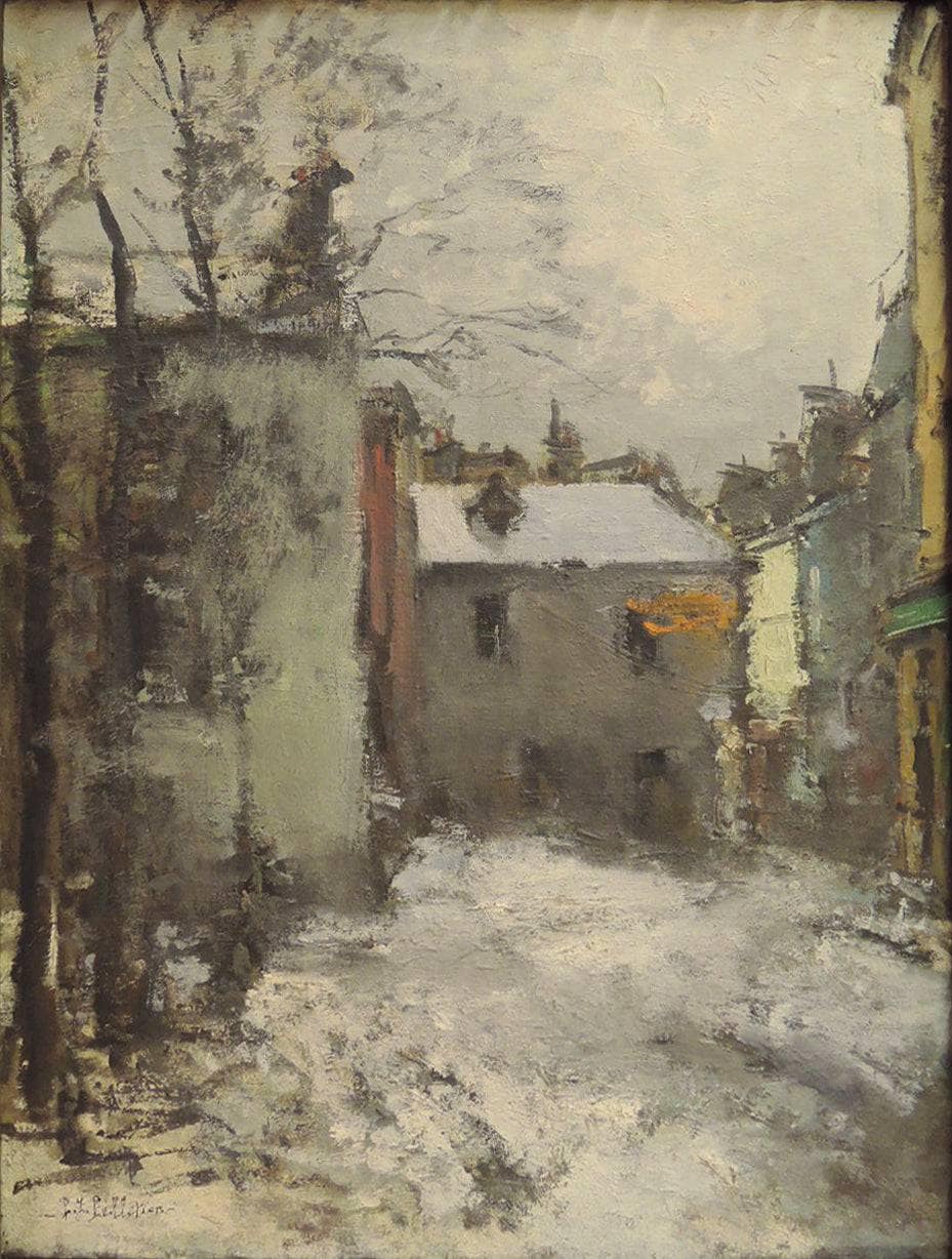 Paris, Montmartre, la Place du Tertre, l'hiver