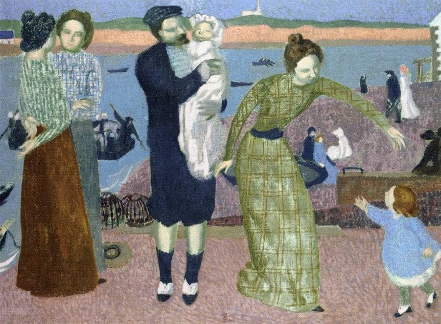 Parisians at the Seaside, Evening by Maurice Denis — hand-painted portrait oil painting reproduction on canvas