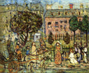 Park, Naples by Maurice Prendergast — hand-painted botanical oil painting reproduction on canvas