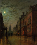 Park Row, Leeds by John Atkinson Grimshaw — hand-painted architectural oil painting reproduction on canvas