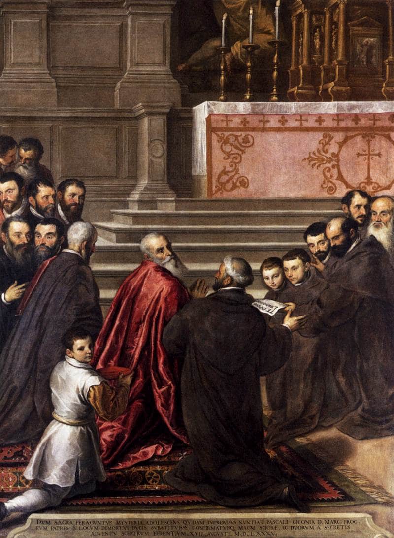 Pasquale Cicogna in the Church of the Crociferi Receives News of His Election to the Dogeship
