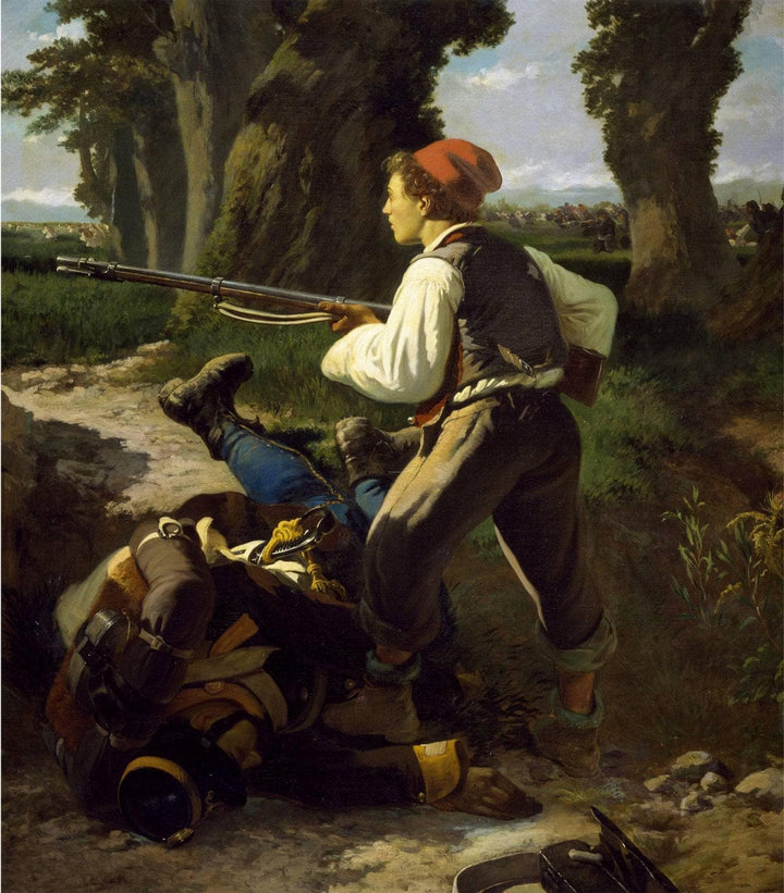 Pasquale Cova at Battle of Varese, May 26 1859 by Carlo Ademollo — hand-painted landscape oil painting reproduction on canvas