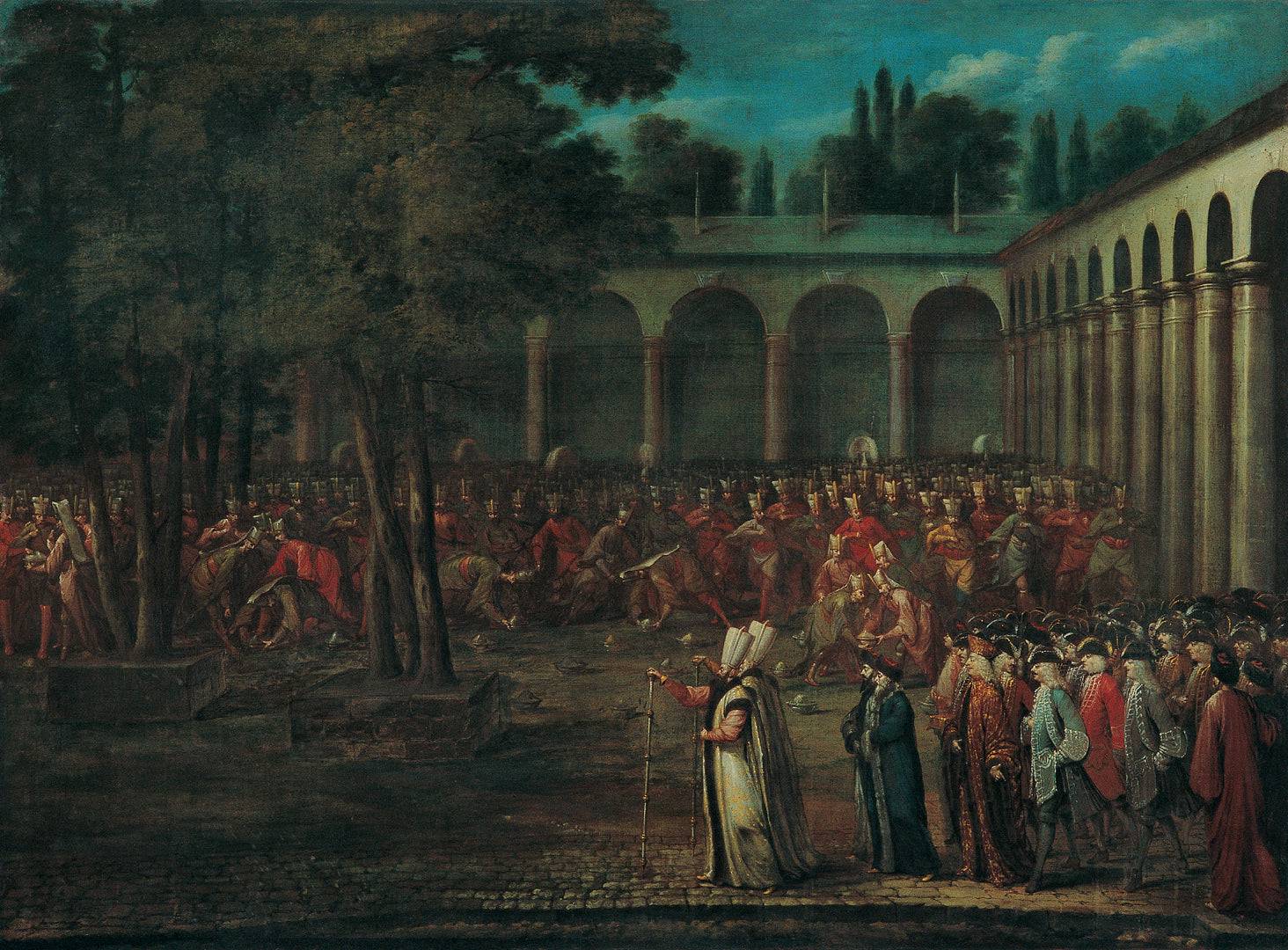 Passing the Ambassadorial Delegation through the Second Courtyard of TopkapÄ± Palace - Jean Baptiste Vanmour