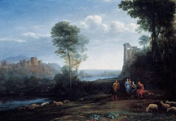 Pastoral Landscape by Claude Lorrain — hand-painted animal oil painting reproduction on canvas