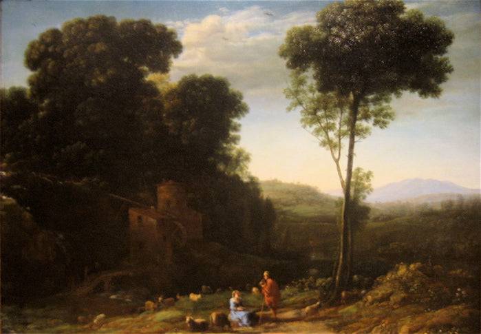 Pastoral Landscape with a Mill by Claude Lorrain — hand-painted animal oil painting reproduction on canvas
