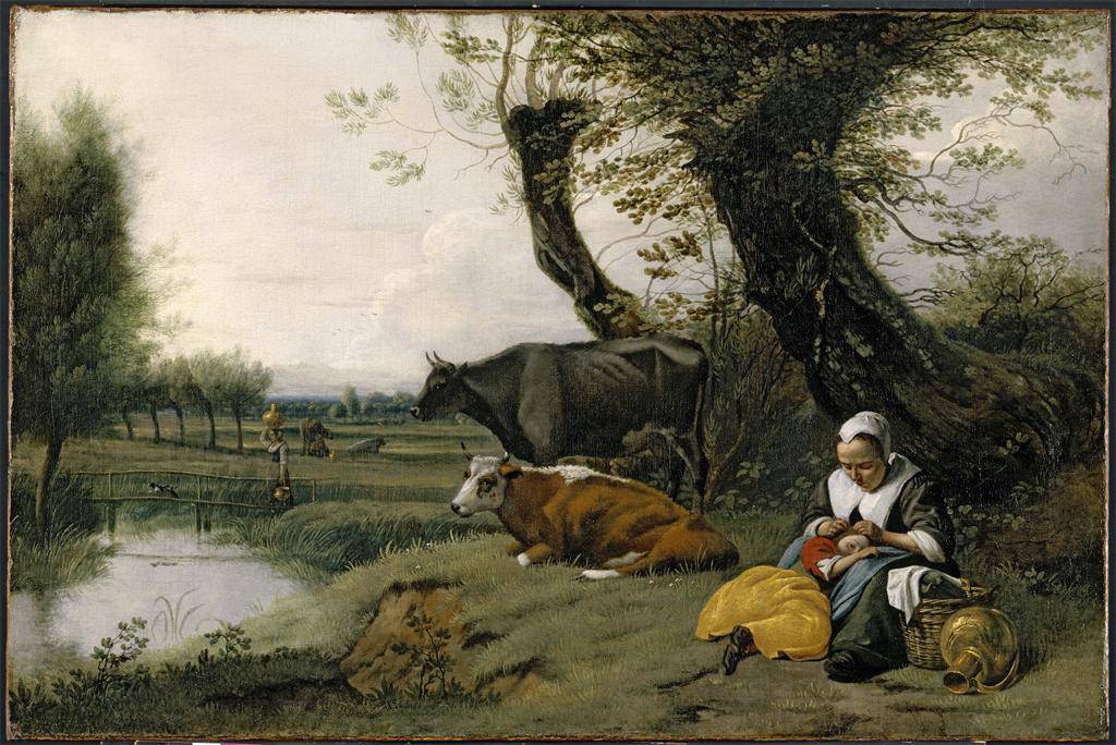 Pastoral Scene by Jan Siberechts — hand-painted animal oil painting reproduction on canvas