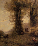 Pastorale by Camille Corot — forest oil painting wall art, Realism