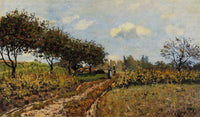 Path in the Country by Alfred Sisley — hand-painted botanical oil painting reproduction on canvas