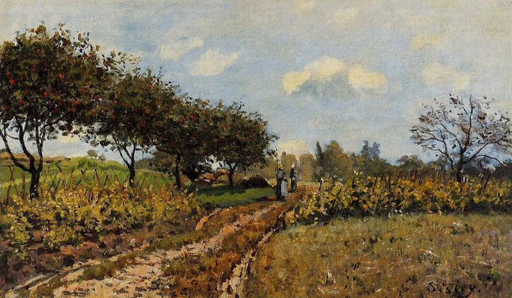 Path in the Country by Alfred Sisley — hand-painted botanical oil painting reproduction on canvas