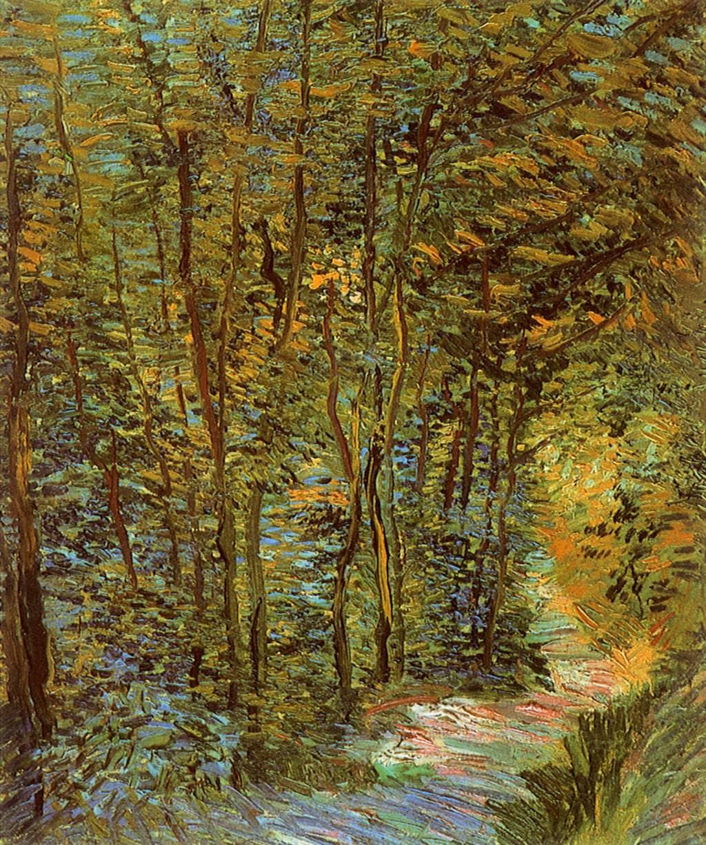 Path in the Woods by Vincent van Gogh — hand-painted botanical oil painting reproduction on canvas