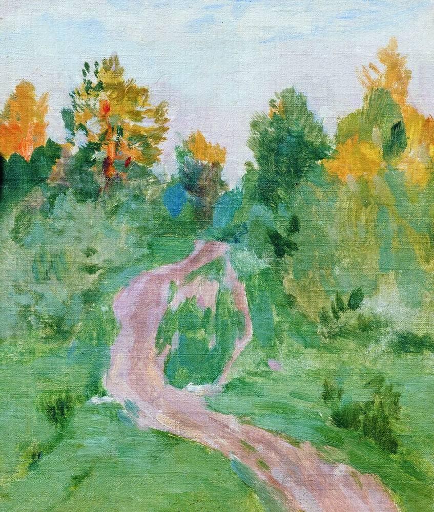 Path by Isaac Levitan — hand-painted botanical oil painting reproduction on canvas