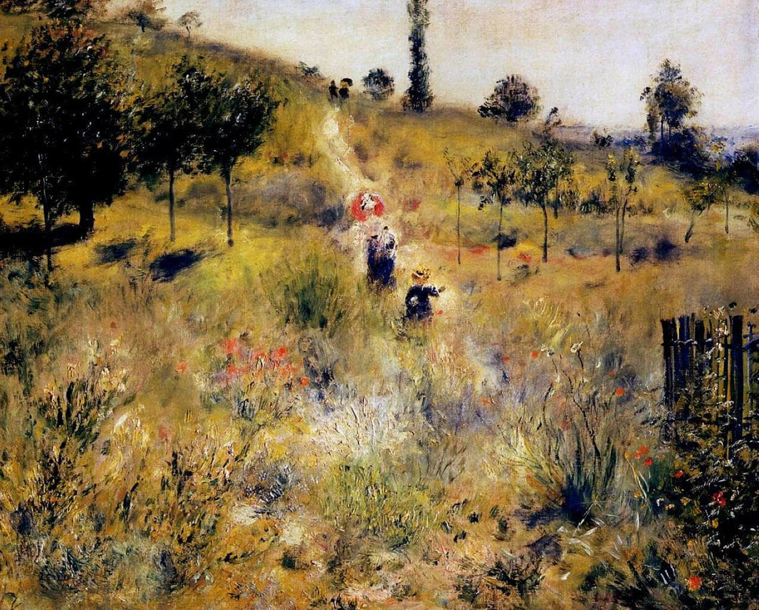 Path Leading through Tall Grass by Pierre-Auguste Renoir — hand-painted botanical oil painting reproduction on canvas