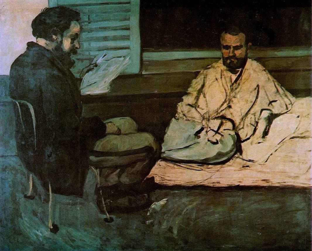 Paul Alexis  Reading a Manuscript to Emile Zola by Paul Cezanne — hand-painted portrait oil painting reproduction on canvas