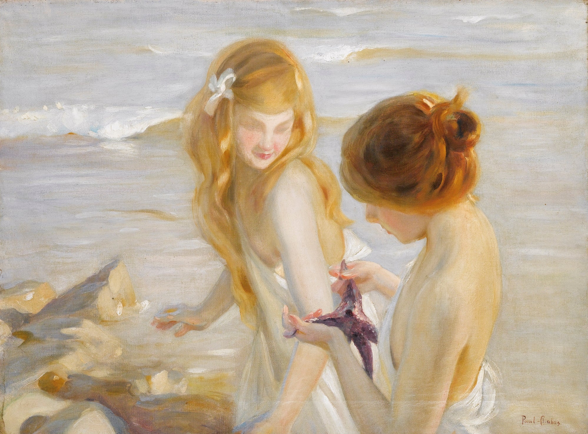 Deux Jeunes Filles À L'étoile De Mer - Paul Émile Chabas