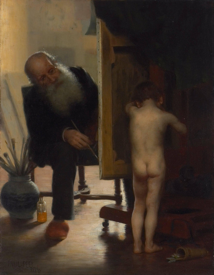 The Tired Model by Paul Peel — hand-painted portrait oil painting reproduction on canvas