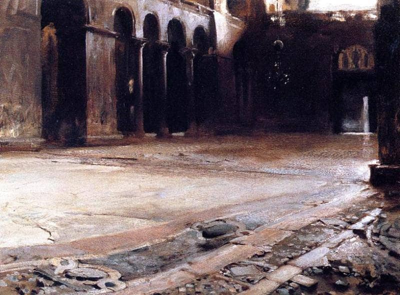 Pavement of St. Mark's by John Singer Sargent — hand-painted architectural oil painting reproduction on canvas