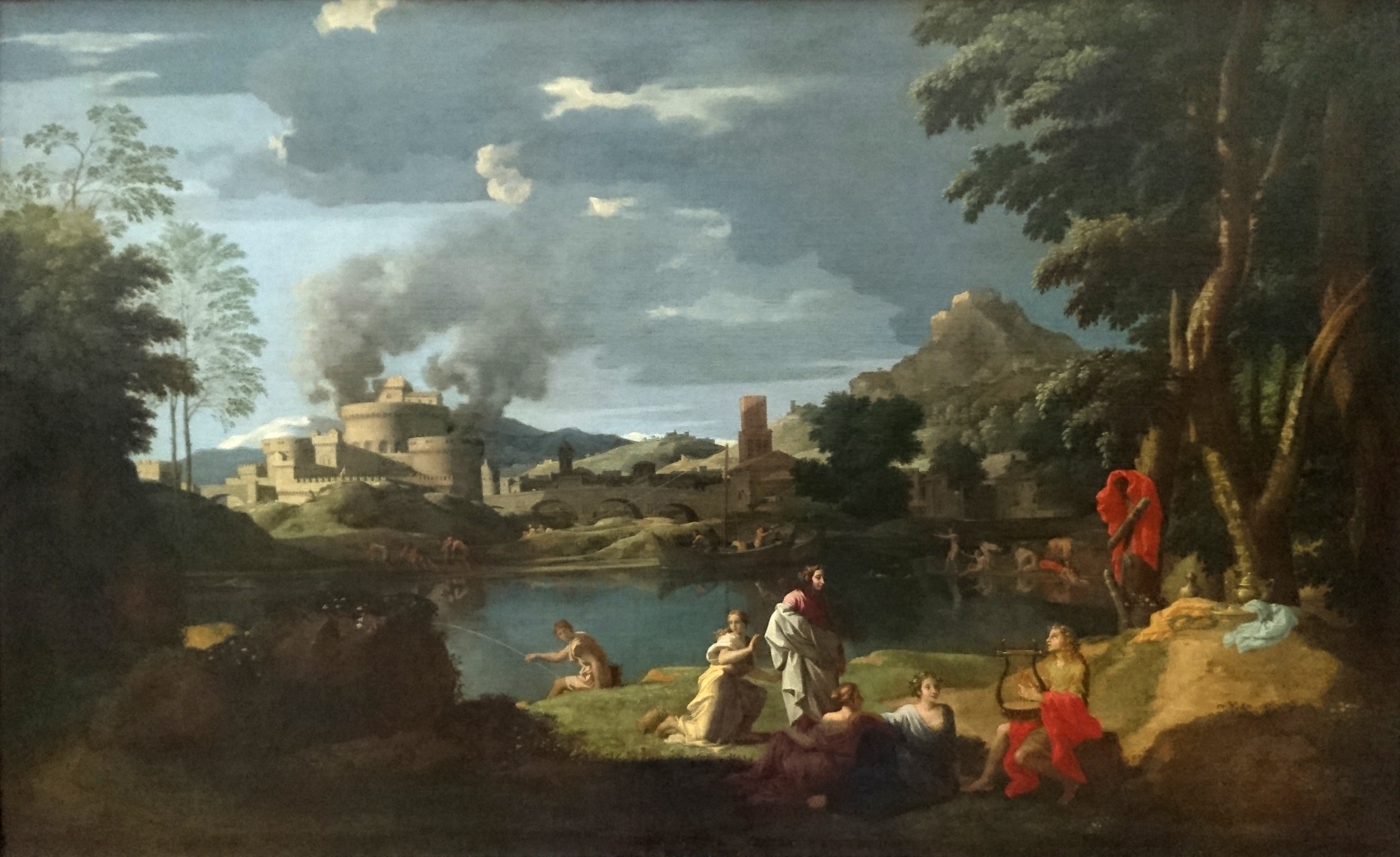 Orpheus and Eurydice (Landscape with Orpheus and Eurydice) - Nicolas Poussin