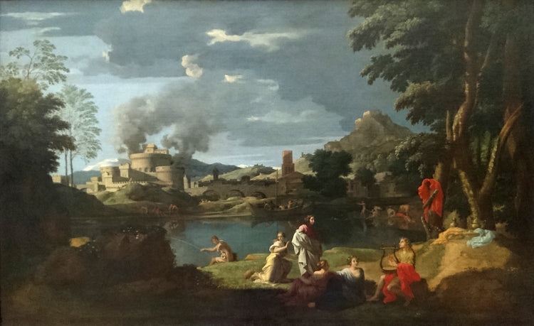 Orpheus and Eurydice (Landscape with Orpheus and Eurydice) - Nicolas Poussin