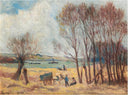 Peasants Near The Seine, Surroundings Of Rolleboise by Maximilien Luce — hand-painted landscape oil painting reproduction on canvas
