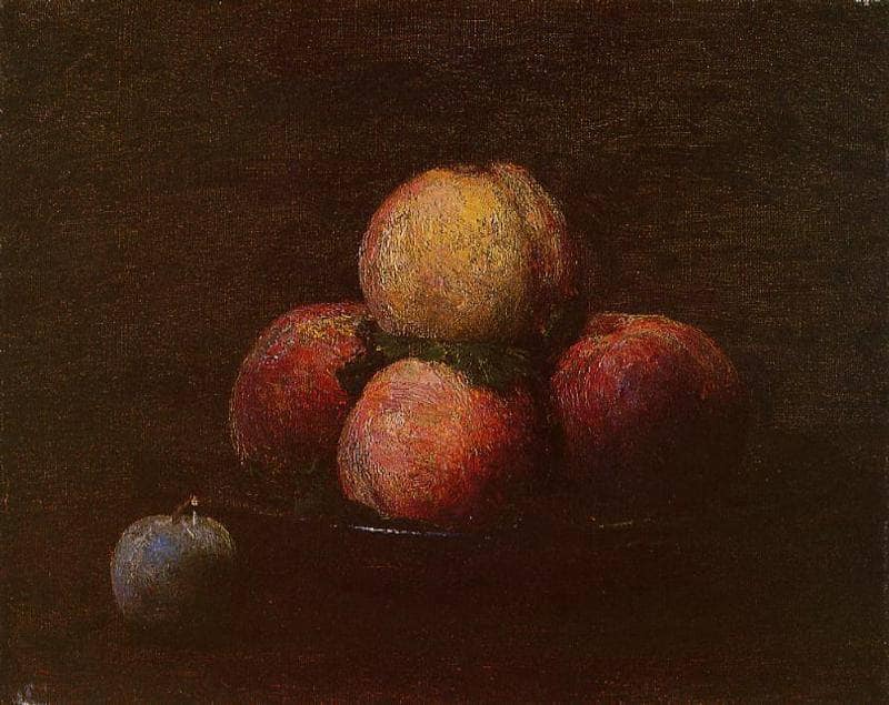 Peaches and a Plum by Henri Fantin-Latour — hand-painted photography oil painting reproduction on canvas