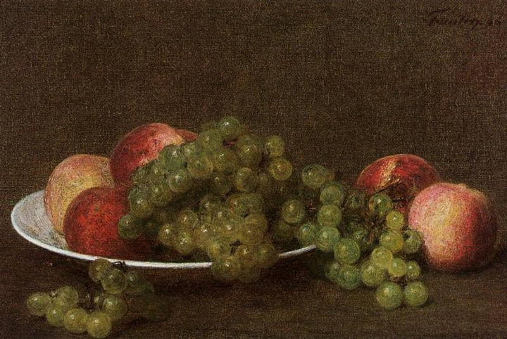 Peaches and Grapes by Henri Fantin-Latour — hand-painted photography oil painting reproduction on canvas