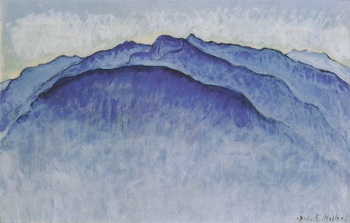 Peaks in the morning by Ferdinand Hodler — hand-painted landscape oil painting reproduction on canvas