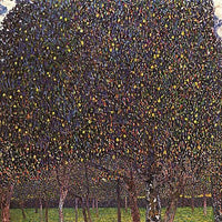 Pear Tree by Gustav Klimt — hand-painted botanical oil painting reproduction on canvas