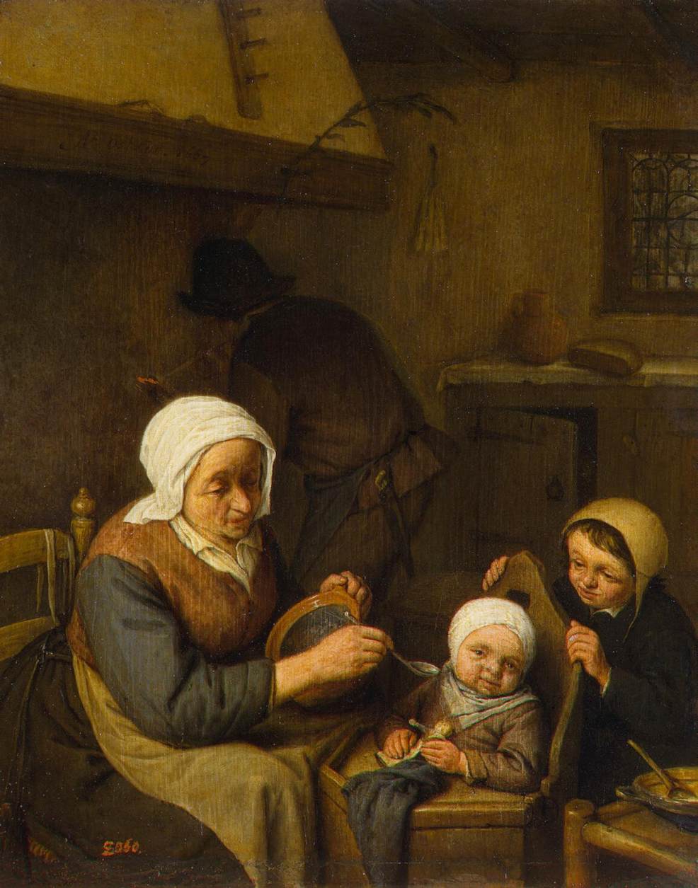 Peasant Family by Adriaen van Ostade — hand-painted landscape oil painting reproduction on canvas