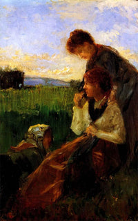 Peasant girls in conversation