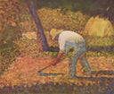 Peasant with Hoe by Georges Seurat — hand-painted botanical oil painting reproduction on canvas