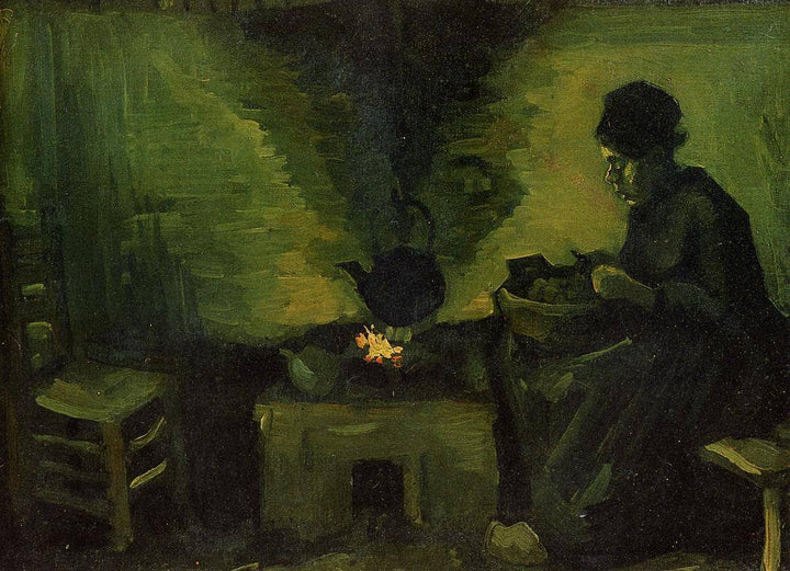 Peasant Woman by the Hearth by Vincent van Gogh — hand-painted still oil painting reproduction on canvas