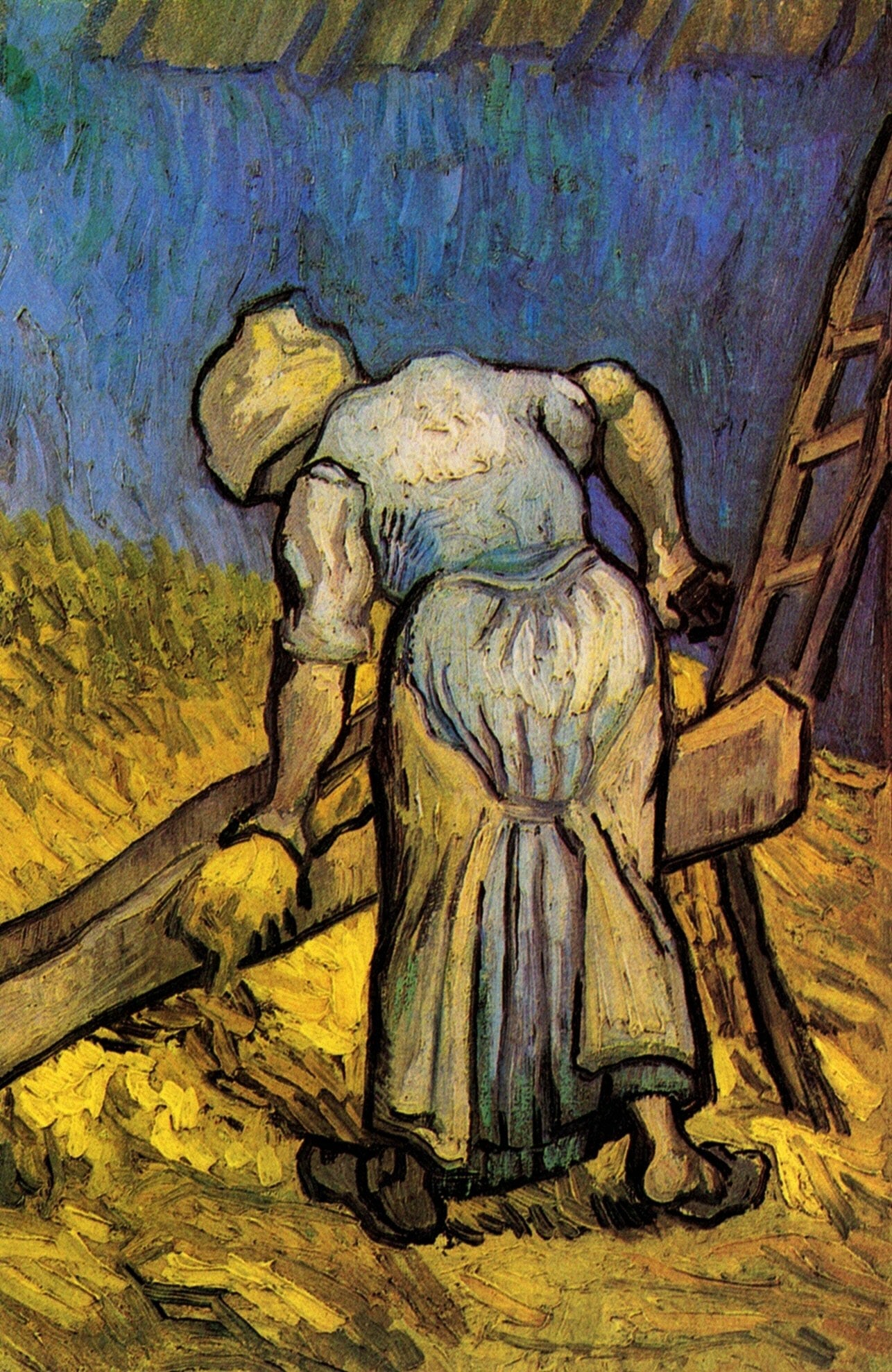 Peasant Woman Cutting Straw after Millet - Vincent van Gogh