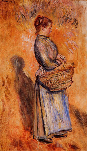 Peasant Woman Standing in a Landscape - Pierre-Auguste Renoir