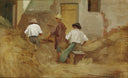 Peasants beating hay by Silvestro Lega — heritage oil painting wall art, Realism