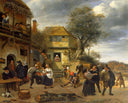 Peasants before an Inn by Jan Steen — rural oil painting wall art, Baroque