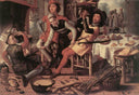 Peasants by the Hearth by Pieter Aertsen — group oil painting wall art, Northern Renaissance