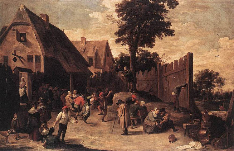 Peasants Dancing Outside an Inn - David Teniers the Younger