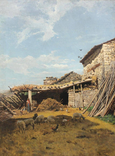 Peasants house by Ramón Tusquets y Maignon — oil painting reproduction