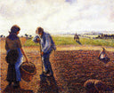 Peasants in the Field, Eragny by Camille Pissarro — hand-painted eco oil painting reproduction on canvas