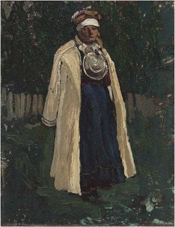 Pechora. A Half-believer (A Seto Woman). by Nicholas Roerich — hand-painted portrait oil painting reproduction on canvas