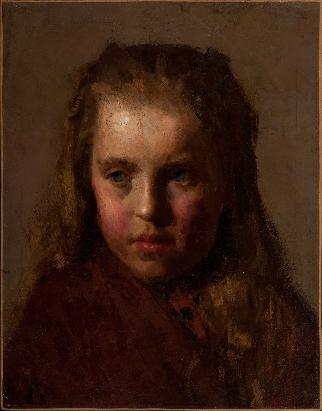 Head of a little girl by Pellizza da Volpedo — hand-painted portrait oil painting reproduction on canvas